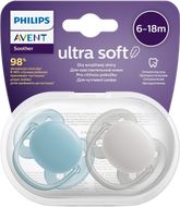 Philips Avent šidítko Ultrasoft Premium neutral 6-18m chlapec 2 ks