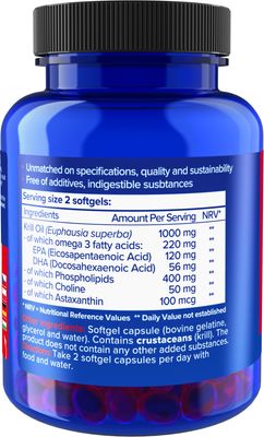 Natios Krill Oil Omega-3 Phospholipids with Choline and Astaxanthin 500 mg 60 kapslí