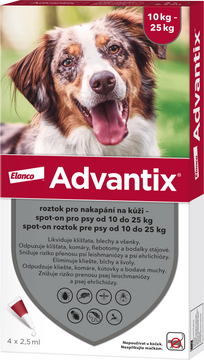 Advantix pro psy spot-on 10-25 kg 4 x 2.5 ml