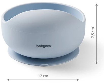 BabyOno Miska silikonová s přísavkou - blue 6m+