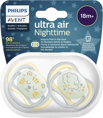 Philips Avent Dudlík Ultra air nočný 18m+ 2 ks