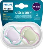 Philips Avent Šidítko Ultra air neutral 0-6m dívka fialová 2 ks