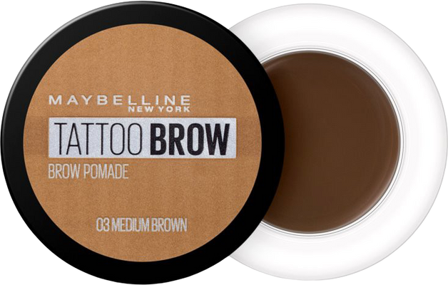 Maybelline New York Tatoo Brow gelová pomáda na obočí 03 Medium Brown 4 g