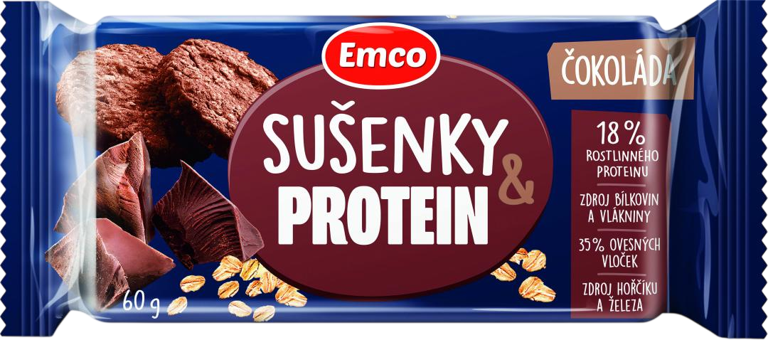 Emco Ovesné sušenky s čokoládou a proteinem 60 g