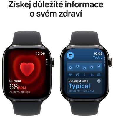 Apple Watch 11 GPS + Cellular 46mm Břidlicově šedý titan s černým sportovním řemínkem - M/L
