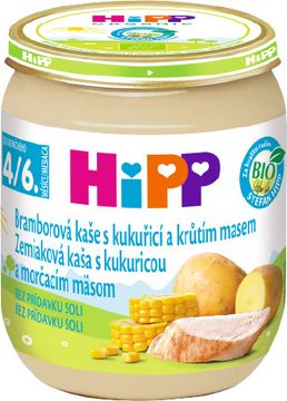 HiPP BIO Bramborová kaše s kukuřicí a krůtím masem 125 g