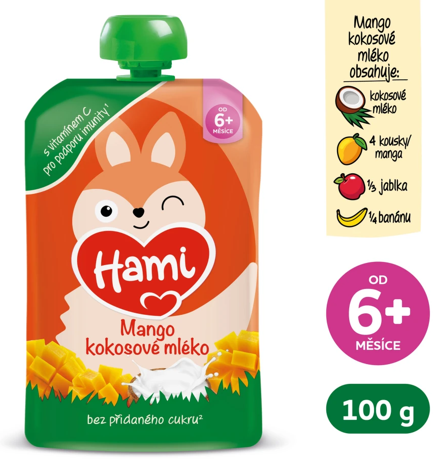 Hami Příkrm kapsička Mango a kokosové mléko 100 g