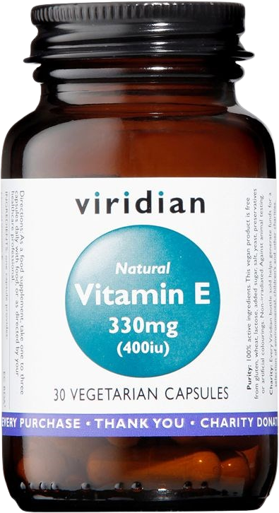 Viridian Vitamin E 330 mg 400 iu 30 kapslí