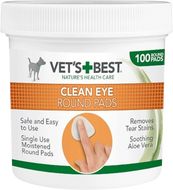 Vet´s best Clean Eye Round Pads, Čistící utěrka na okolí oči pro psy 100 ks