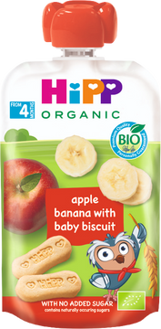 HiPP BIO Hippies Jablko-Banán-Baby sušenky 100 g