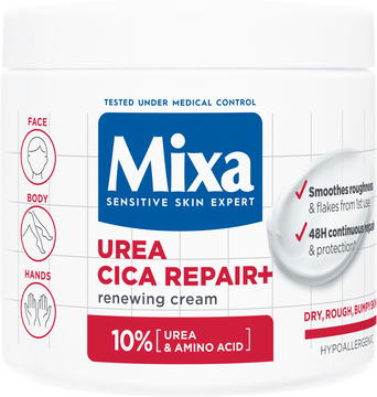 Mixa Urea Cica Repair+ regenerační tělová péče pro velmi suchou a hrubou pokožku 400 ml