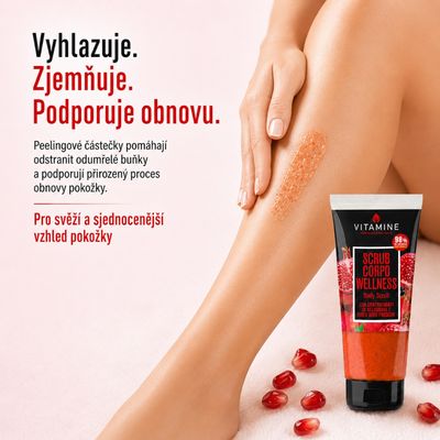 Erboristica Vitamine Wellness tělový peeling granátové jablko a černý rybíz 200 ml