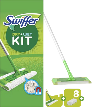Swiffer Startovací Sada S 1 Násadou, 8 Prachovkami A 3 Čisticími Ubrousky