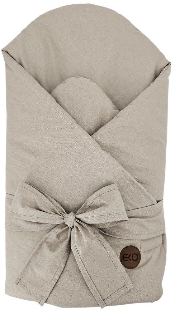 Eko Zavinovačka bavlněná s kokosovou vyjímatelnou vložkou a mašlí Dark Beige 75 cm
