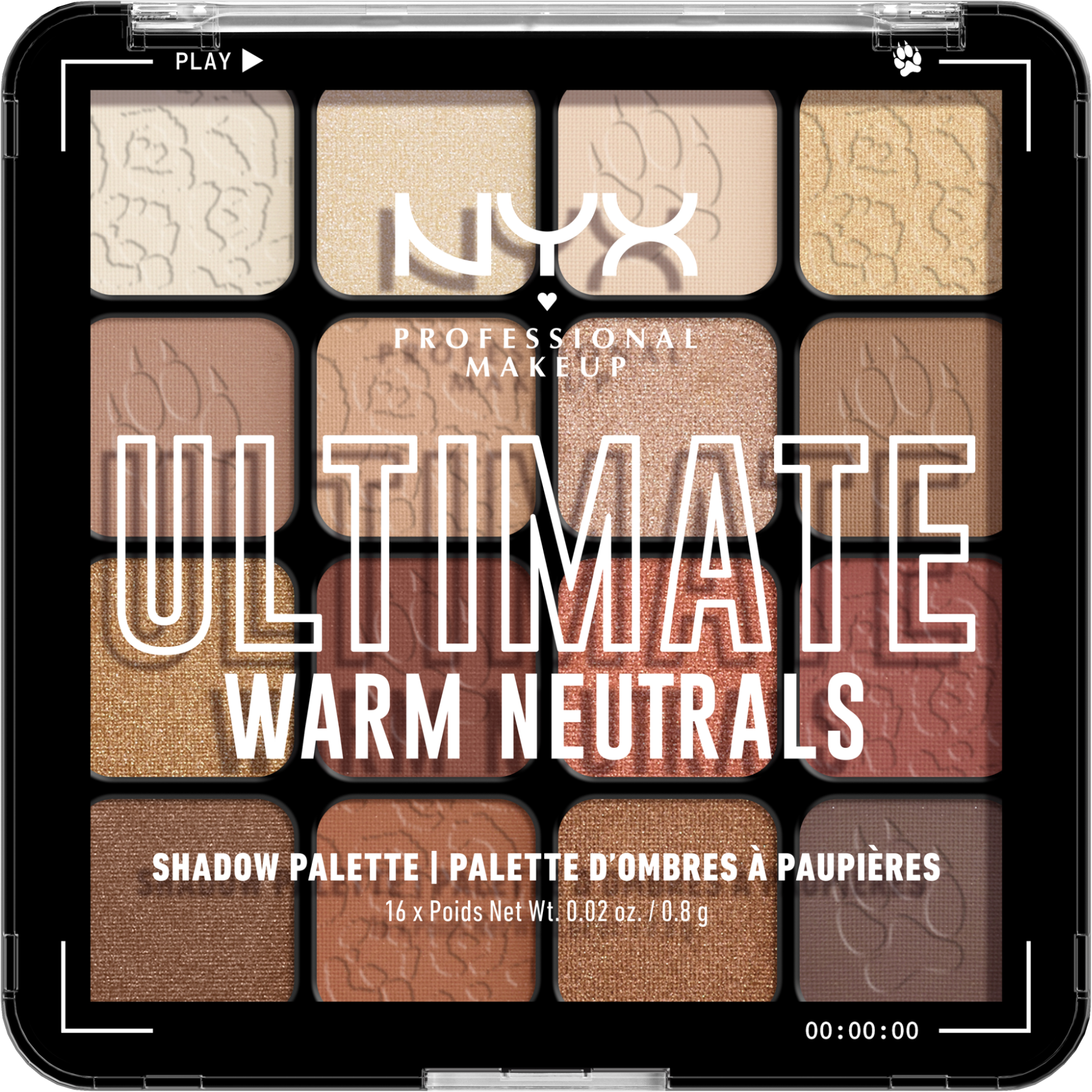 NYX Professional Makeup Ultimate Shadow Palette Warm Neutrals paletka očních stínů