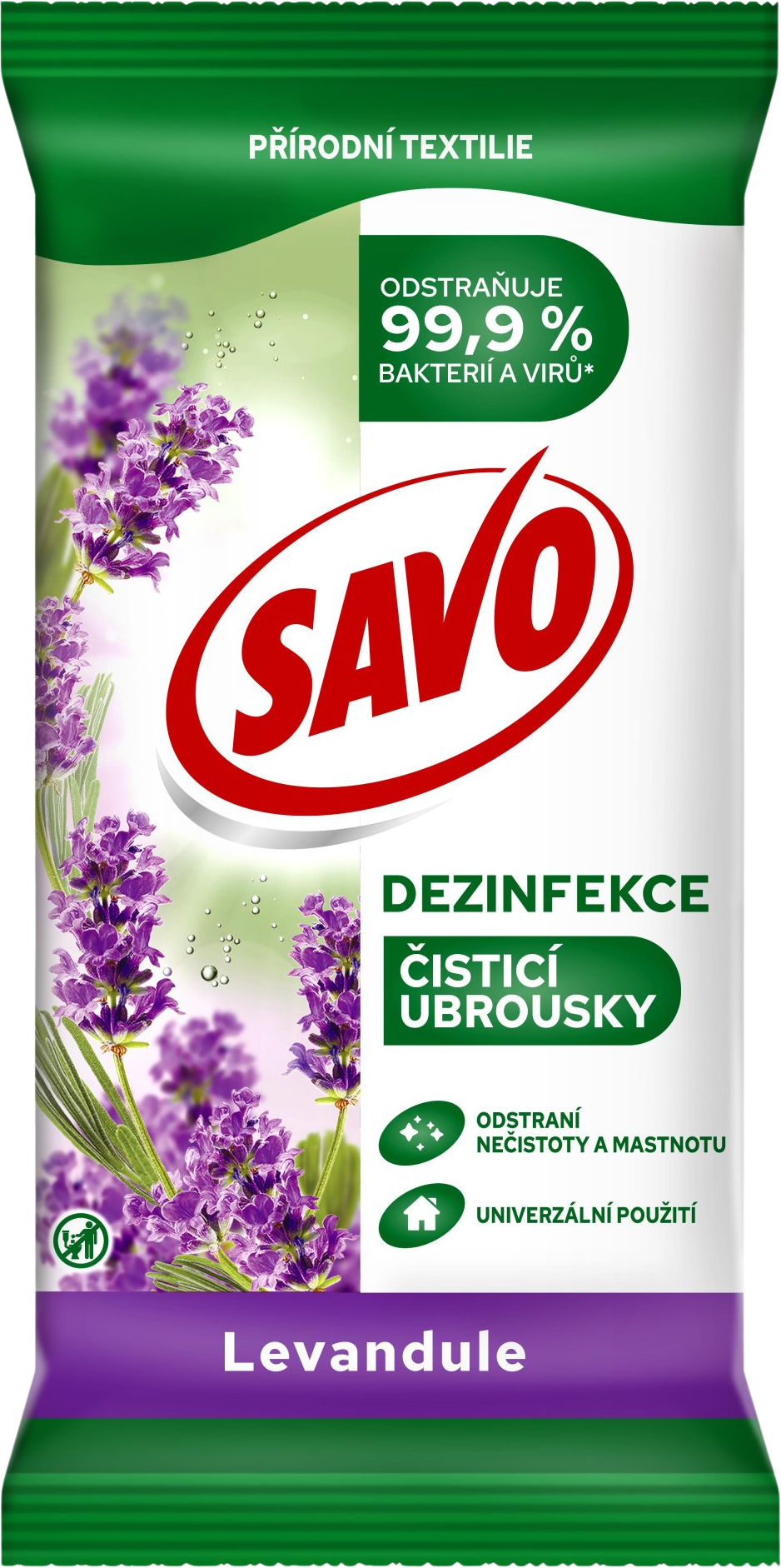 Savo dezinfekční čisticí ubrousky s vůní levandule 30 ks