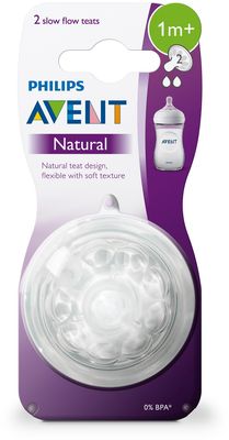 Philips Avent Dudlík Natural pomalý průtok 2 ks