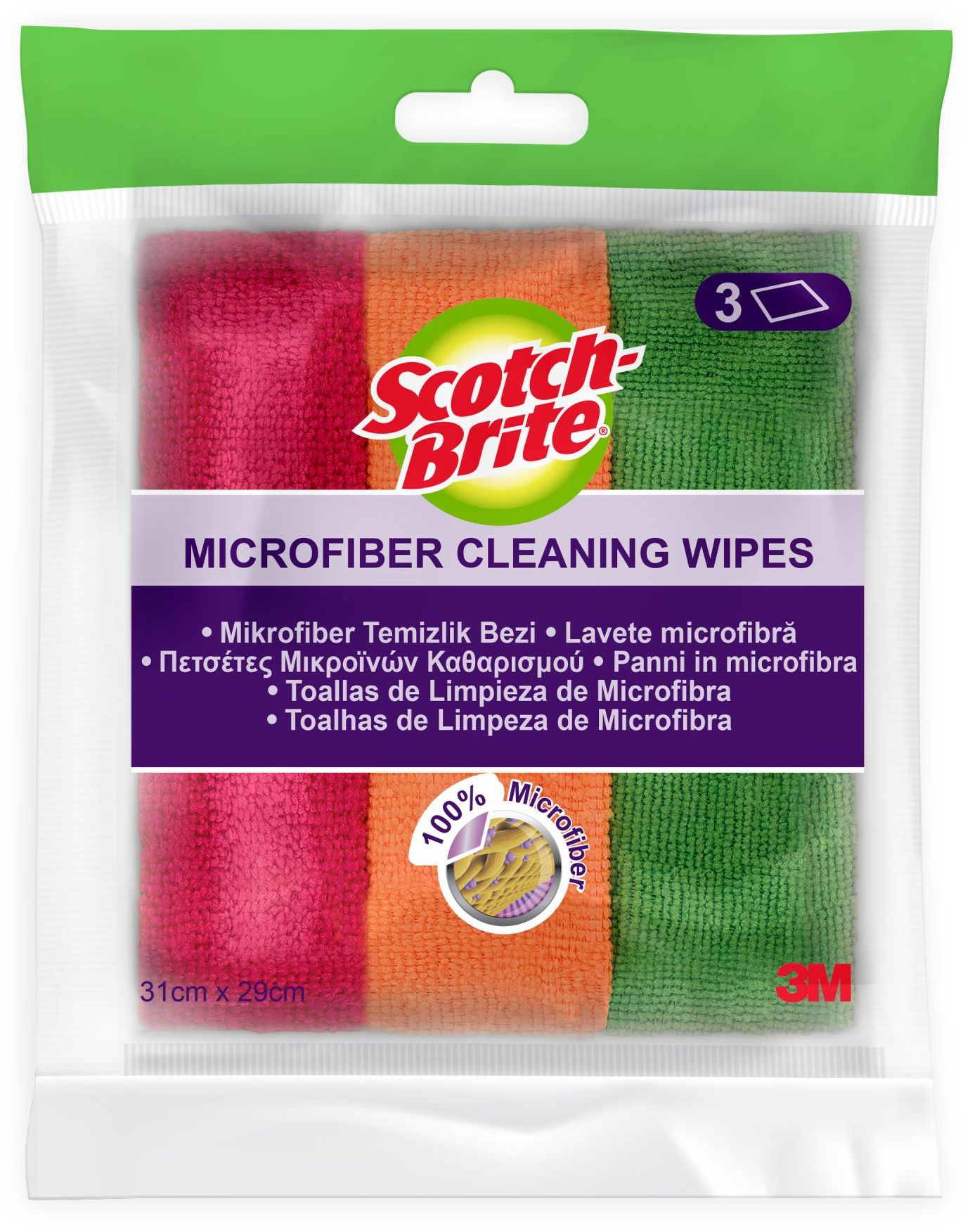3M Scotch-Brite™ Čisticí utěrky z mikrovlákna, barevný mix 3 ks