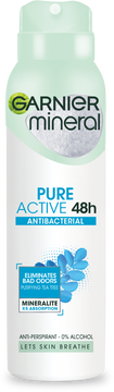 Garnier Mineral Pure Active antibakteriální antiperspirant ve spreji 150 ml
