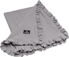 T-Tomi BIO Mušelínová deka s volánkem Grey