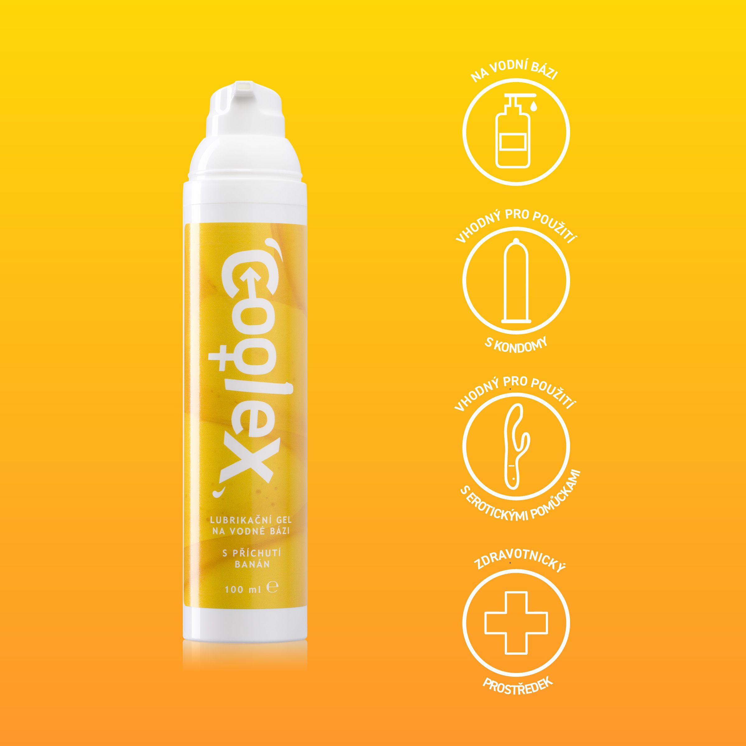 Dermacol Coolex lubrikační gel na vodní bázi - banán (airless) 100 ml