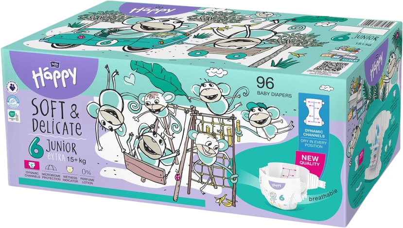 Bella Baby Happy Soft & Delicate vel. 6 (15+ kg) 2 x 48 ks