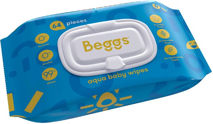 Beggs vlhčené splachovatelné ubrousky 3 x 64 ks
