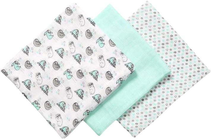 BabyOno Pleny bambusové mint 3 ks