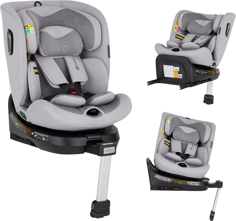 Petite&Mars Autosedačka Twistguard Pro i-Size Gentle Grey Air 40-150 cm(0-36 kg)
