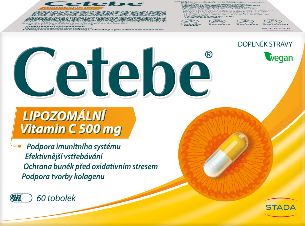 Cetebe Lipozomální vitamin C 500 mg 60 tobolek