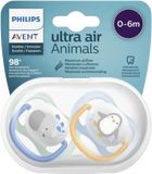 Philips Avent Šidítko Ultra air Zvířátko 0-6m chlapec 2 ks