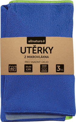 Allnature Utěrky z mikrovlákna 3 ks