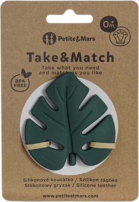 Petite&Mars Kousátko silikonové Misty Green 0m+