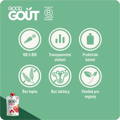 Good Goût BIO Jablko s malinou 120 g