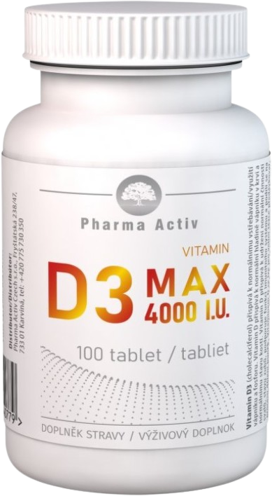 Pharma Activ Vitamin D3 MAX 4000 I.U. 100 tablet 100 ks