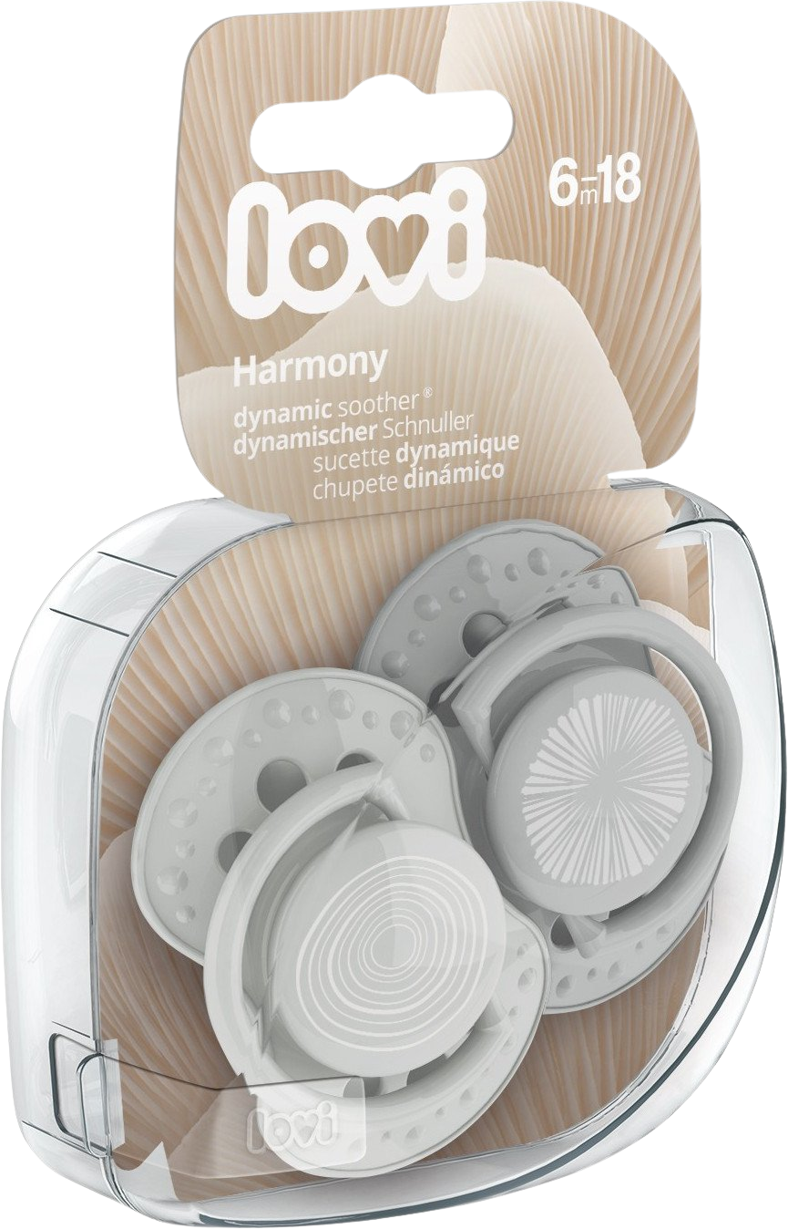 LOVI Silikonový dynamický dudlík HARMONY kluk 6-18m 2 ks