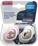 Canpol babies Set symetrických silikonových dudlíků 6-18m Bonjour Paris růžový 2 ks