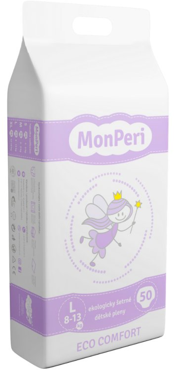 MonPeri Eco Comfort L 8-13 kg EKO Jednorázové dětské plenky 50 ks