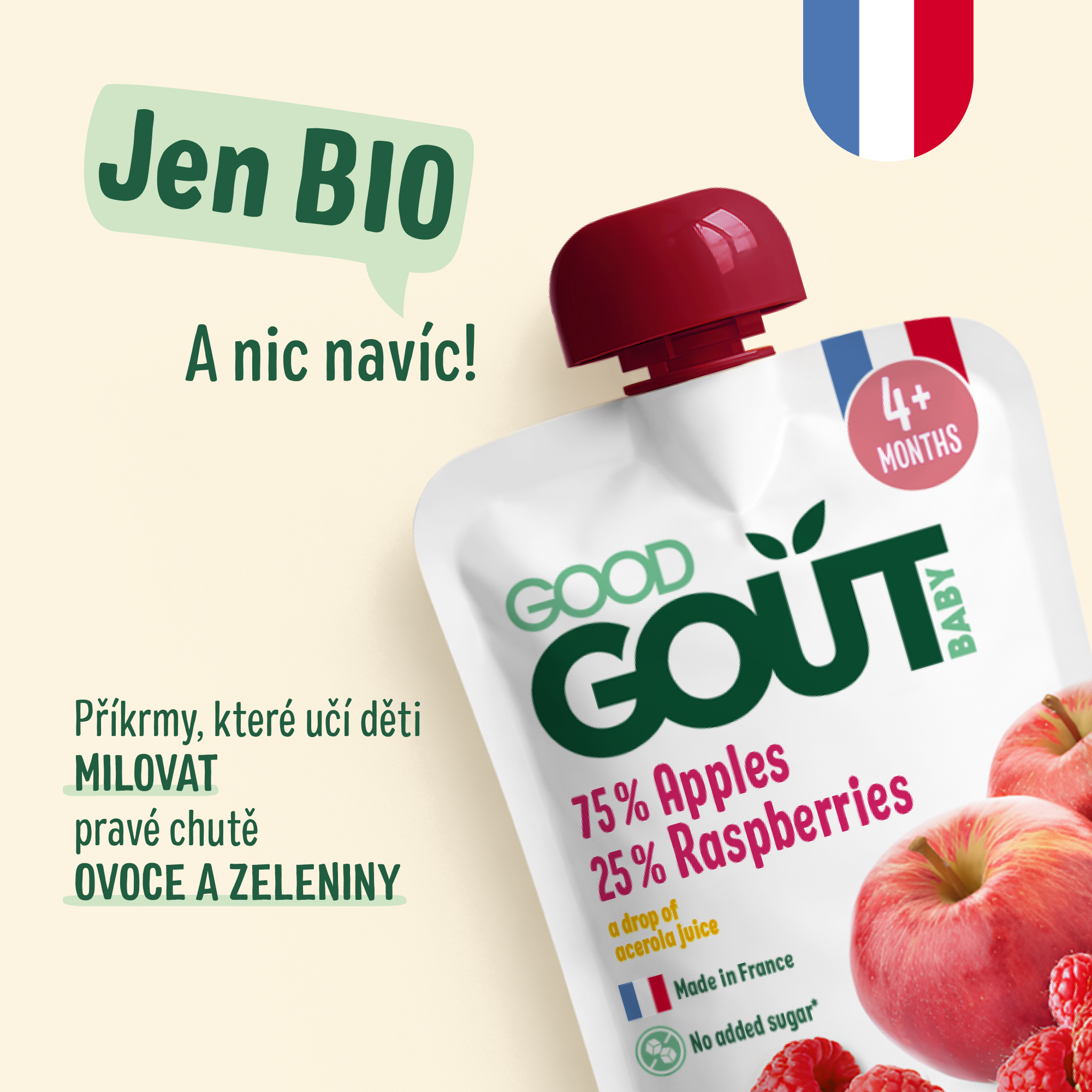 Good Goût BIO Jablko s malinou 120 g