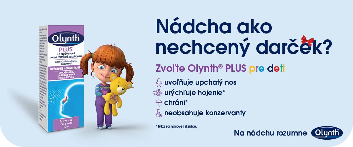 Olynth PLUS 0,5 mg/50 mg/ml nosová roztoková aerodisperzia na liečbu nádchy u detí od 2 rokov
