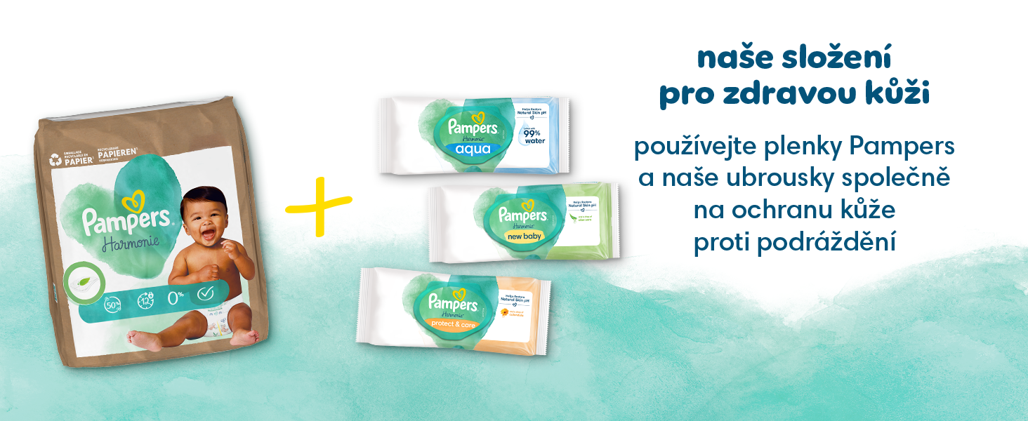 Pampers Harmonie Protect & Care Dětské Čisticí Ubrousky