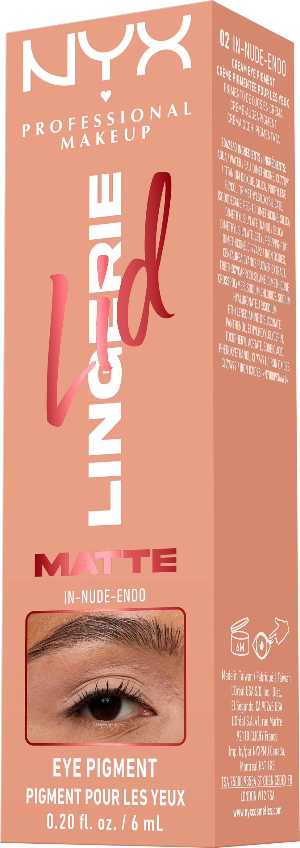 NYX Professional Makeup Tekuté oční stíny Lid Lingerie - 02 In-Nude-Endo 6 ml