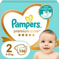 Pampers Premium Care plenky vel. 2, 4-8 kg, 136 ks