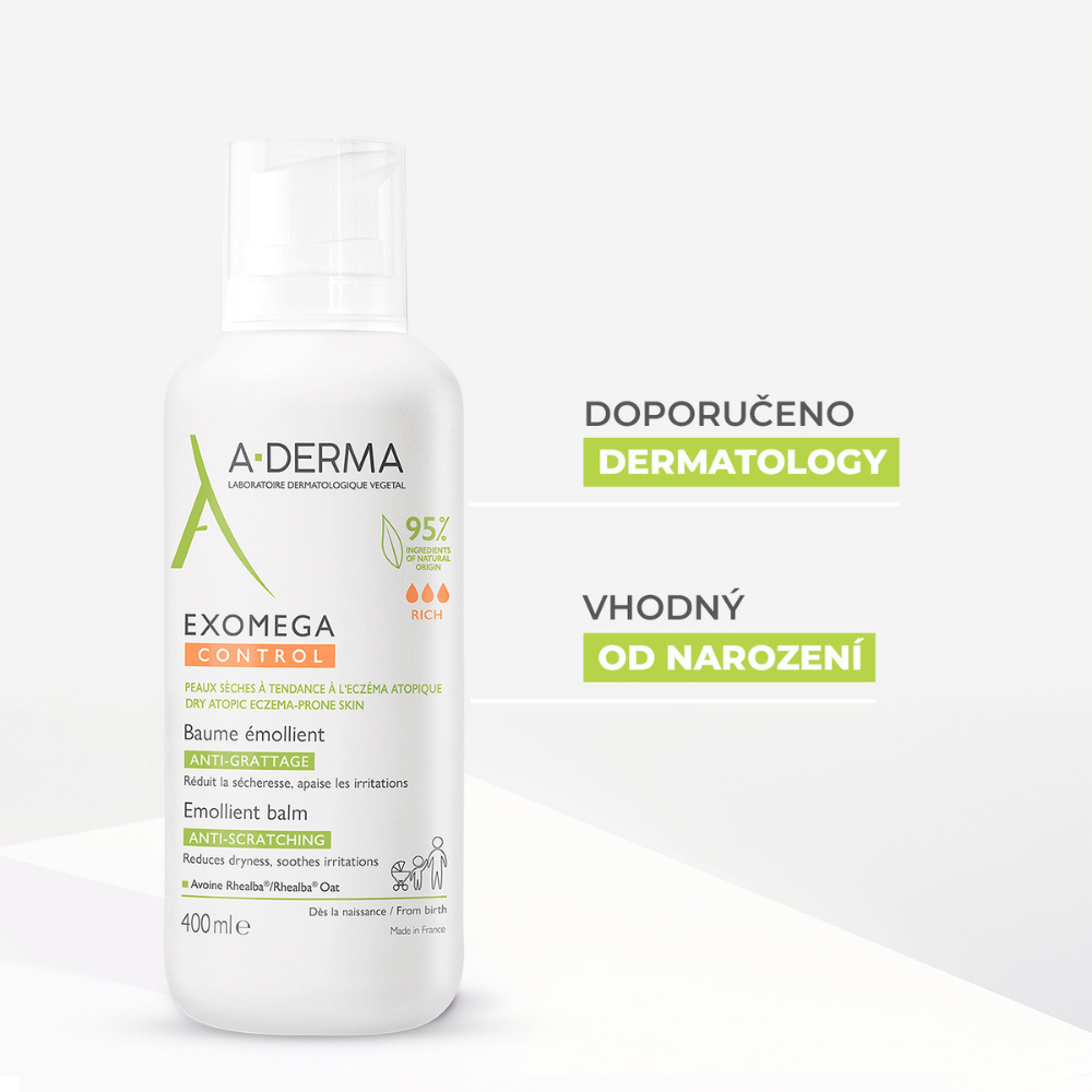 A-Derma Exomega Control Emolienční balzám pro suchou kůži se sklonem k atopii 400 ml