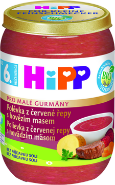HiPP BIO Polévka z červené řepy s hovězím masem od 6. měsíce, 190 g