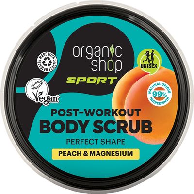 Organic Shop SPORT Tělový peeling po tréninku Broskev a horčík 250 ml