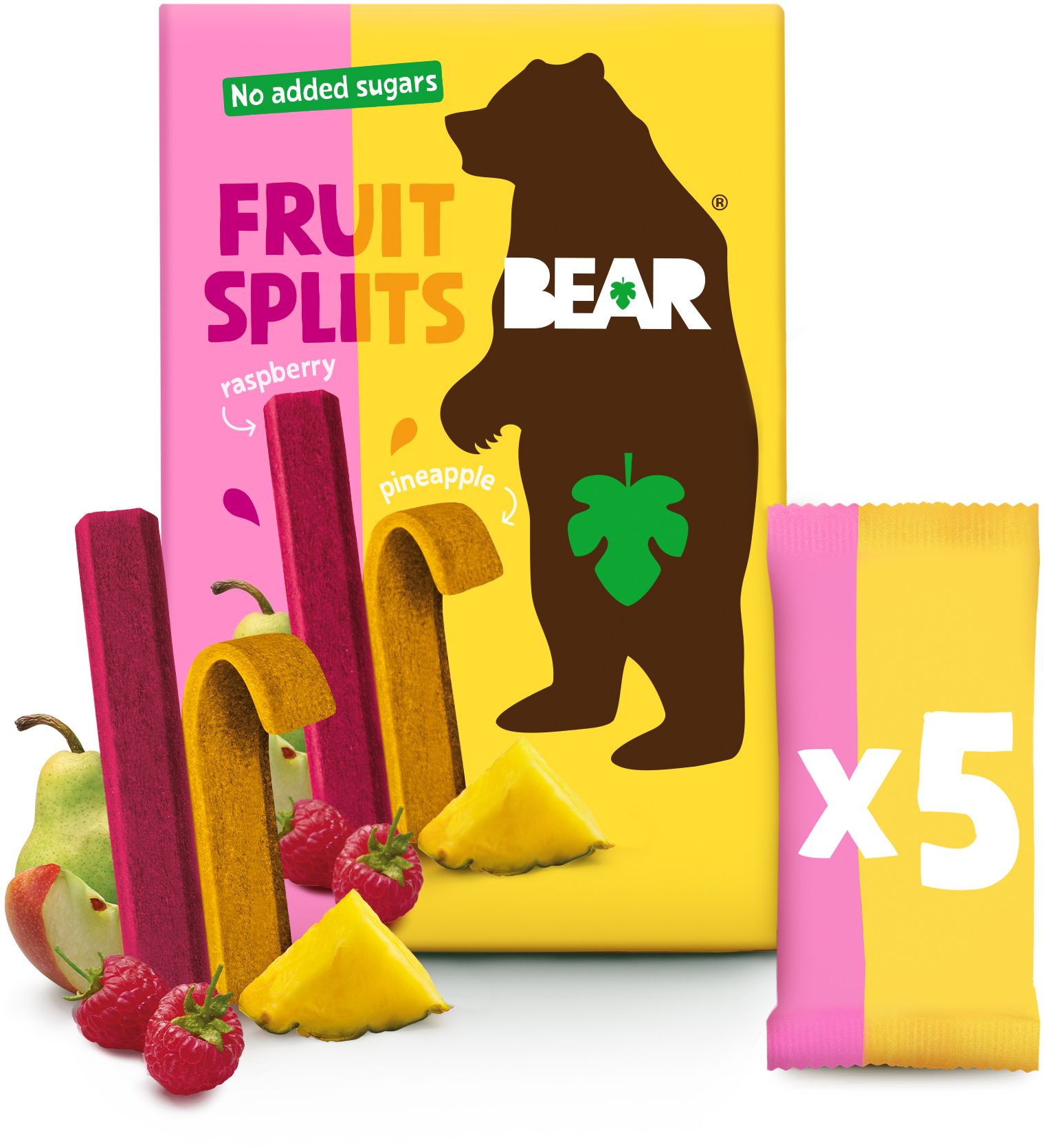 Bear Fruit Splits malina a ananas 5 x 20 g
