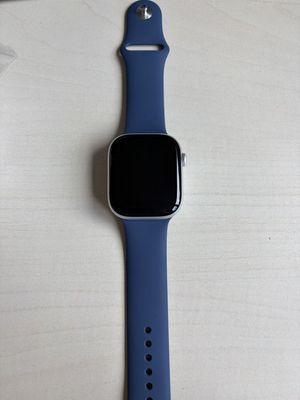 PB Apple Watch Series 10 Cellular 46mm Stříbrný hliník s denimovým sportovním řemínkem M/L