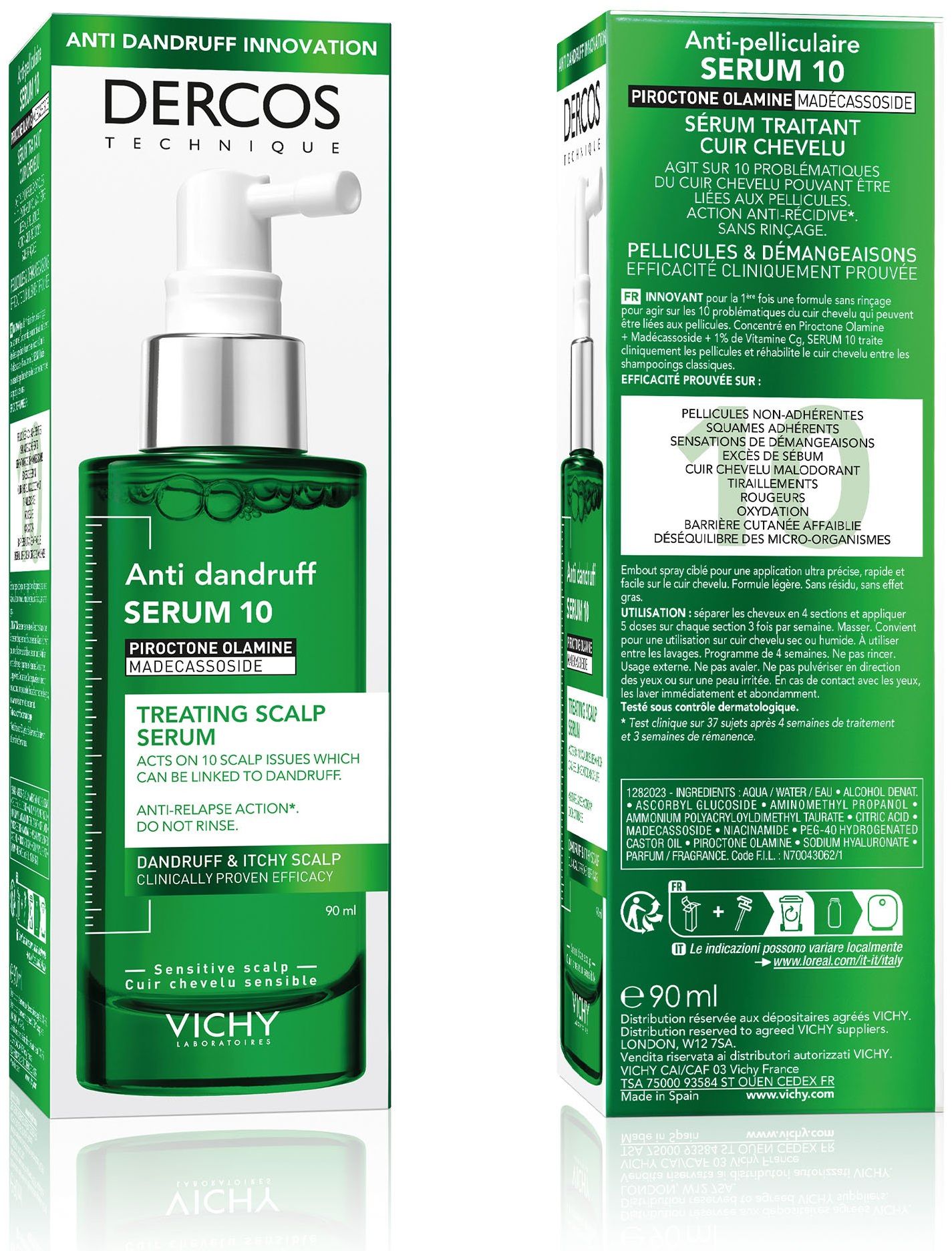 Vichy Dercos serum 10 Ošetřujíci sérum na pokožku hlavy proti lupům 90 ml