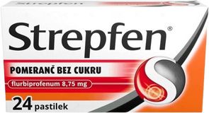 Strepfen 8.75 mg, Pomeranč bez cukru 24 pastilek